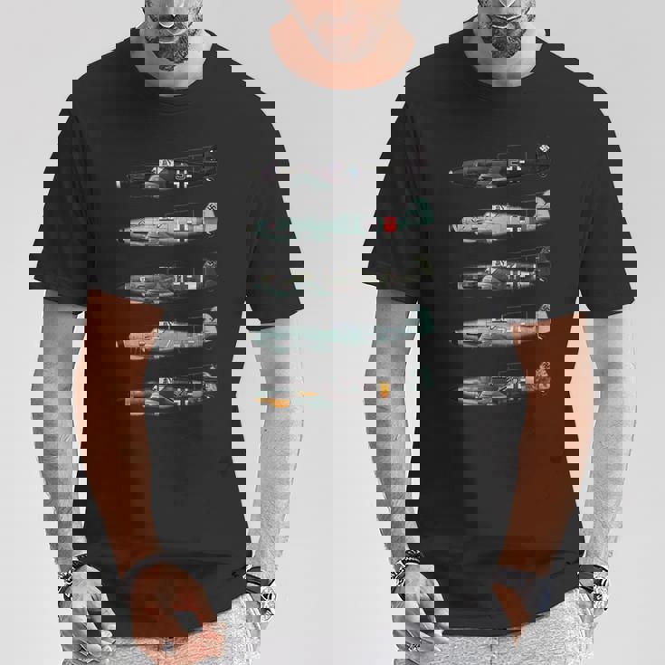 メッサーシュミットbf109ドイツww2ファイター Tシャツ 面白い贈り物