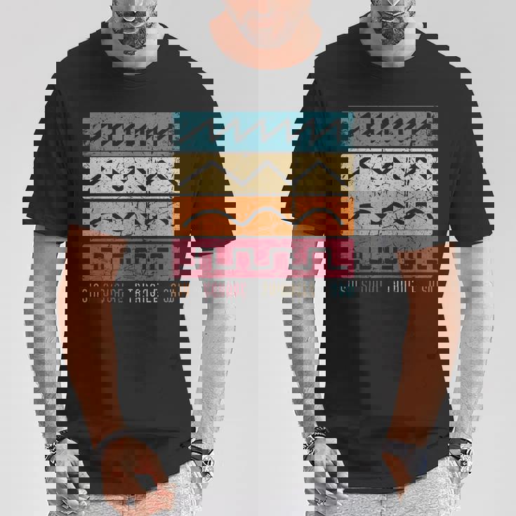 モジュラー シンセサイザー テクノ ビンテージ アナログ 波形 Tシャツ 面白い贈り物