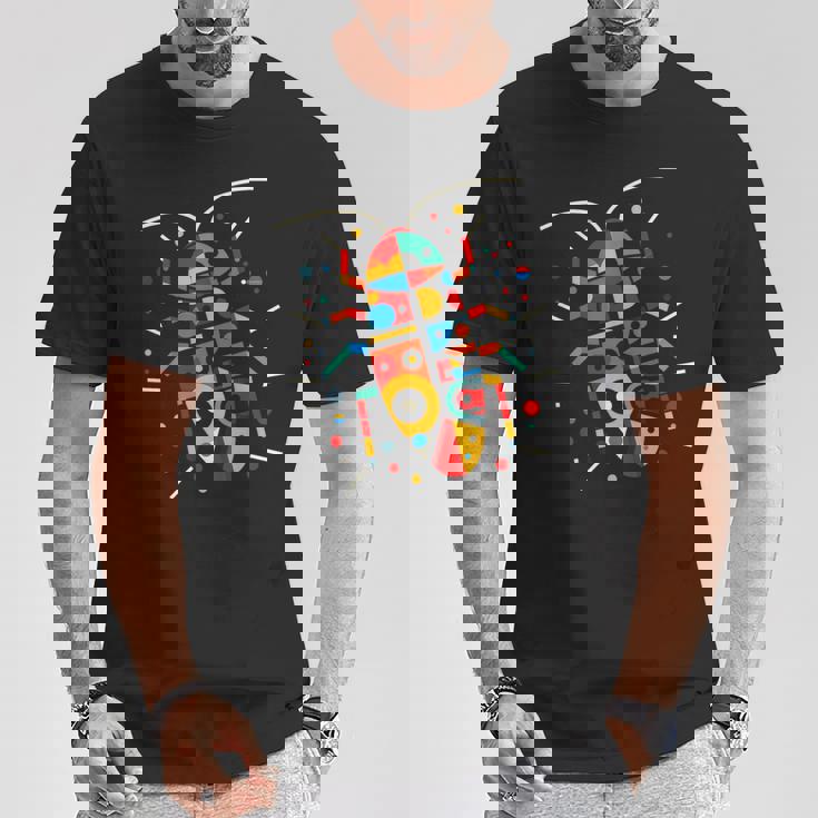 モダン 幾何学的 ミニマリズム イラスト ゴキブリ グラフィック Tシャツ 面白い贈り物