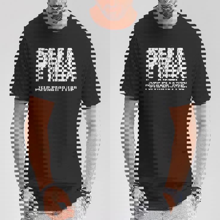 モチベーションを高めるpmaポジティブメンタルアティチュードにインスパイアされたtシャツ Tシャツ 面白い贈り物