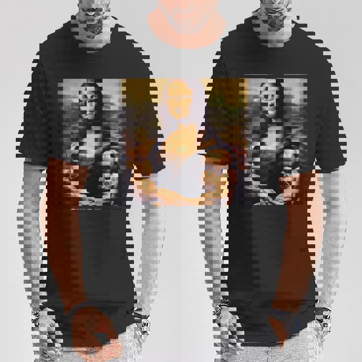 モナリザ 筋肉付き おもしろギフト Tシャツ 面白い贈り物