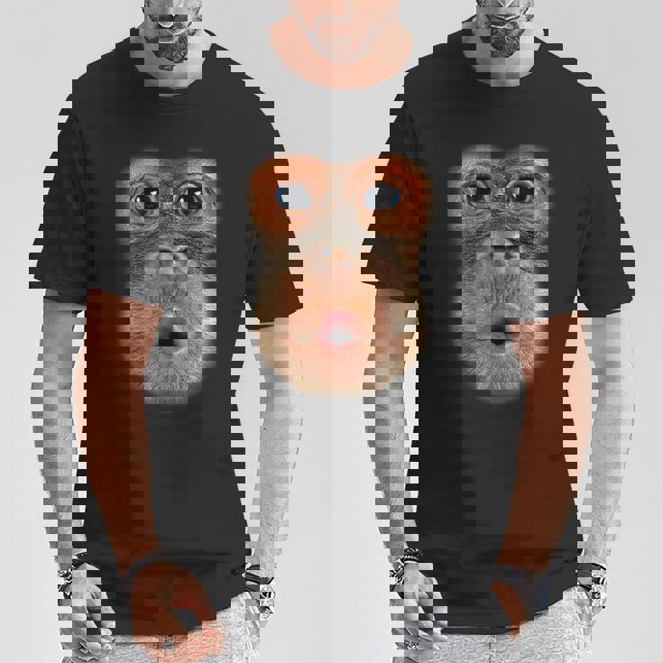 モンキーフェイスブレスファニーメンズレディースハロウィンコスチューム Tシャツ 面白い贈り物