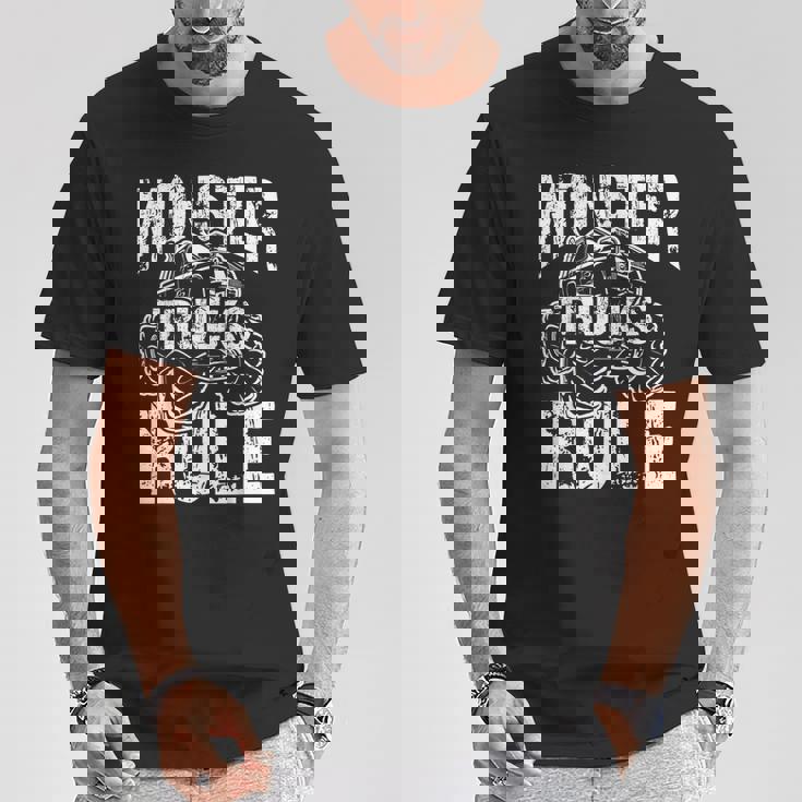 モンスタートラックルールジャムモンスタートラックボーイズ Tシャツ 面白い贈り物