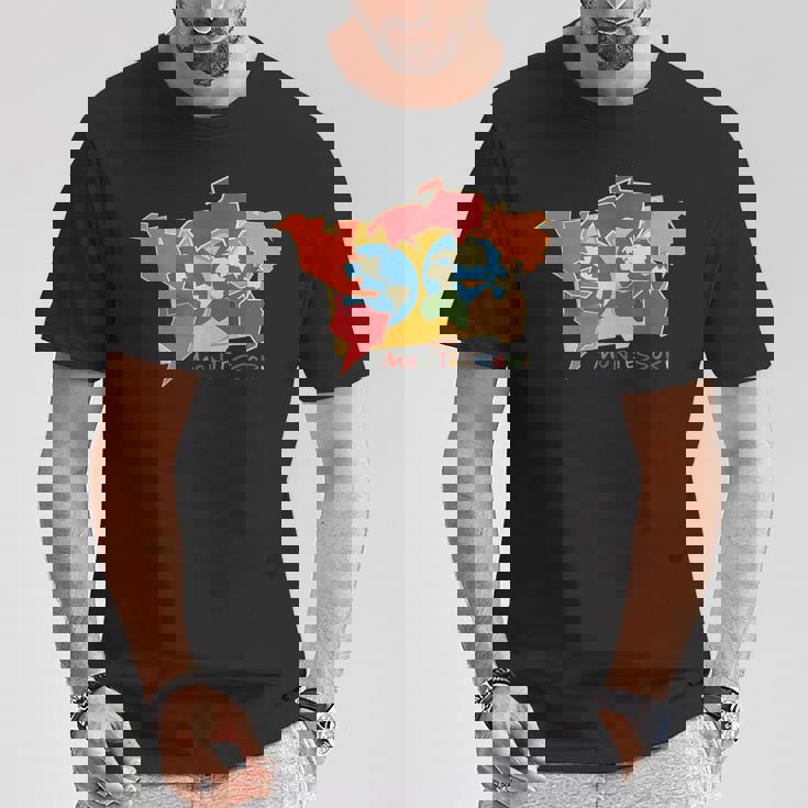 モンテッソーリ大陸の地図 Tシャツ 面白い贈り物