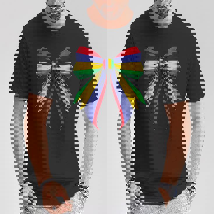 モーリシャス国旗 モーリシャスのプライド コケットリボン Tシャツ 面白い贈り物