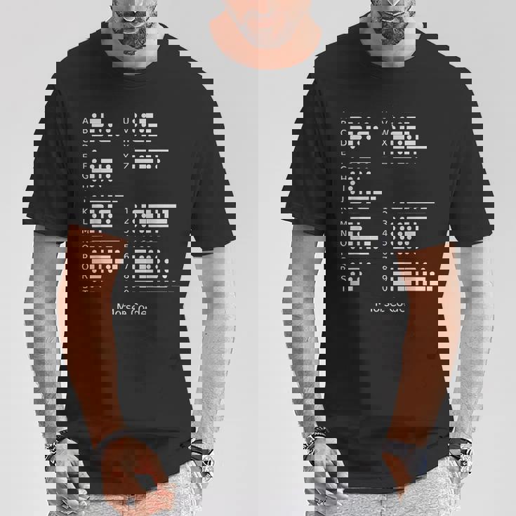 モールス符号tシャツ 国際モールス符号アルファベットシャツ Tシャツ 面白い贈り物