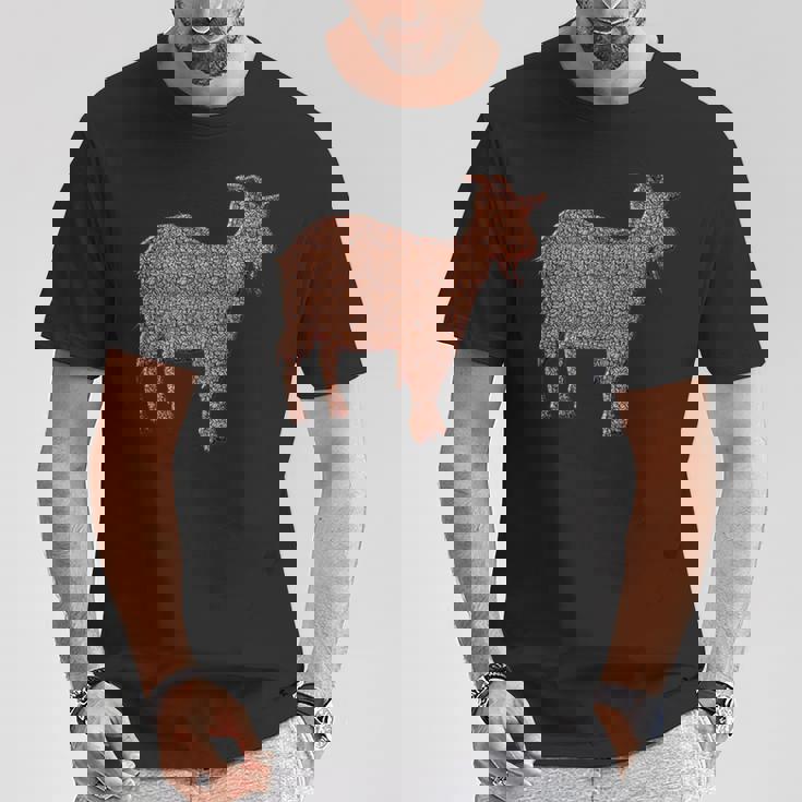 ヤギ動物コーヒー豆 Tシャツ 面白い贈り物