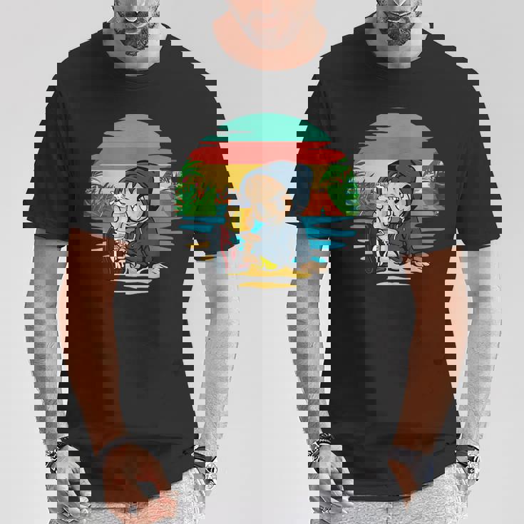 ヤシ、ビーチ、海、寒さ、太陽。 Tシャツ 面白い贈り物