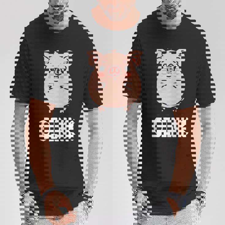 ユーモア豚 ミニマリスト かわいい 面白い豚 長袖tシャツ Tシャツ 面白い贈り物