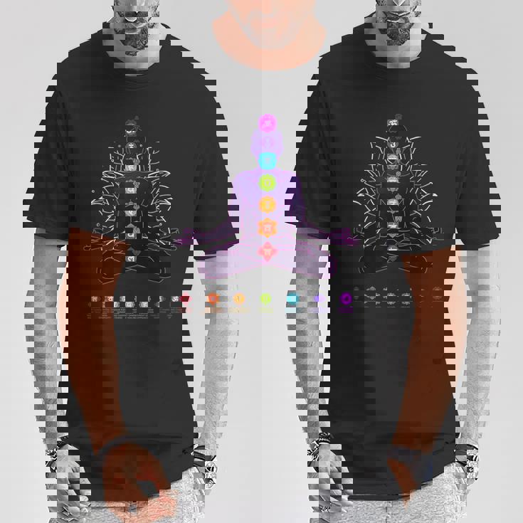 ヨガ チャクラ スピリチュアル ボディ システム 瞑想 Tシャツ 面白い贈り物