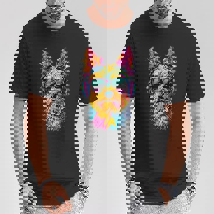 ヨークシャーテリア サングラス 愛犬家 スウィートヨーキー Tシャツ 面白い贈り物