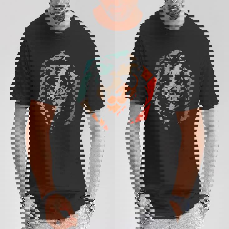 ライオン レトロスタイル ビンテージ Tシャツ 面白い贈り物