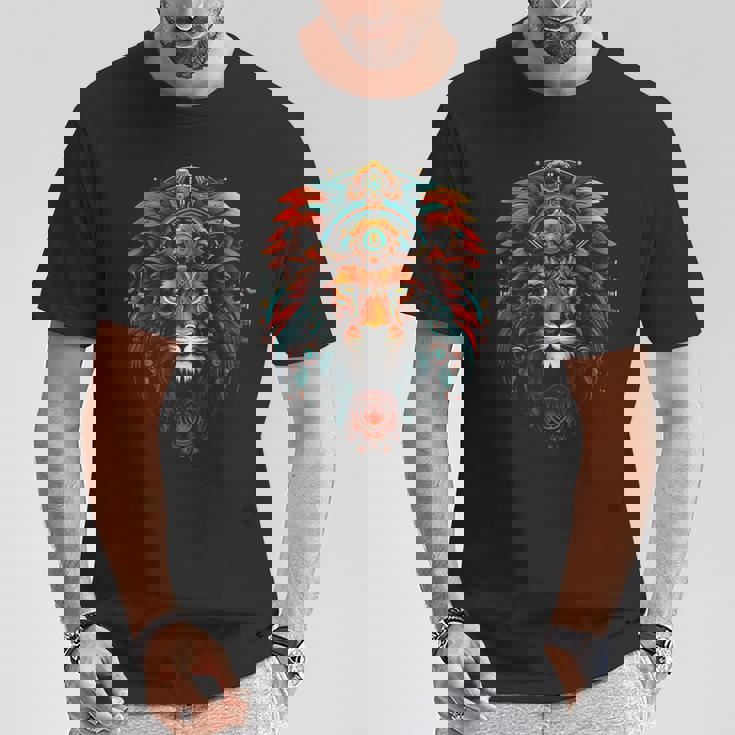 ライオン 動物 動物園 アート ライオン Tシャツ 面白い贈り物