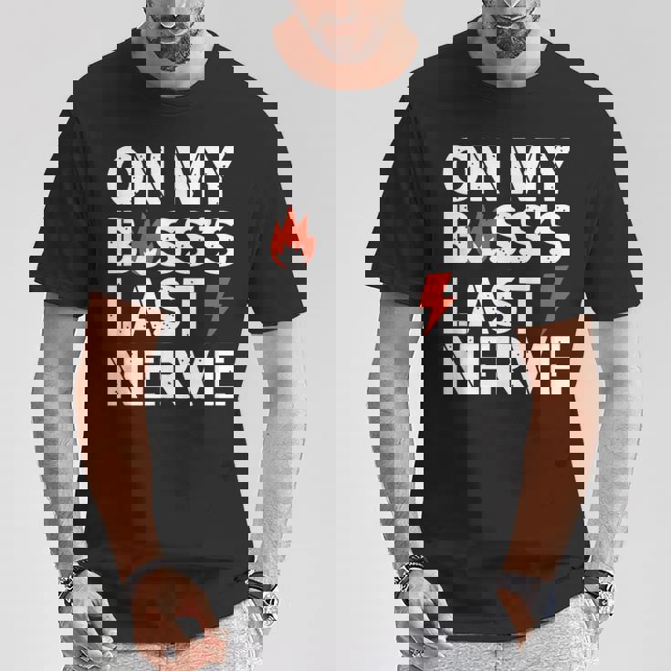 ライトニングボルトでボスの最後の神経質について Tシャツ 面白い贈り物