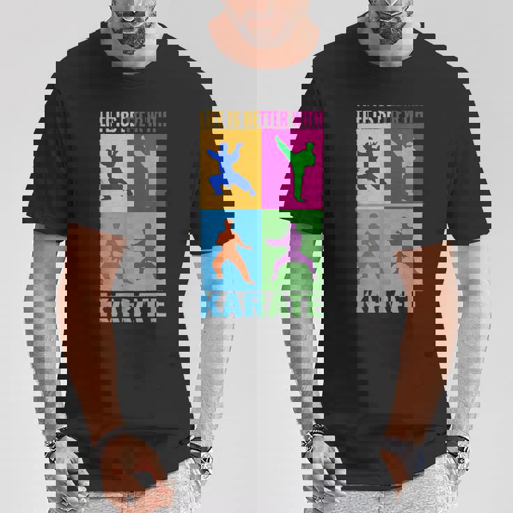 ライフ・イズ・ベター・格闘技と日本の戦闘空手 Tシャツ 面白い贈り物
