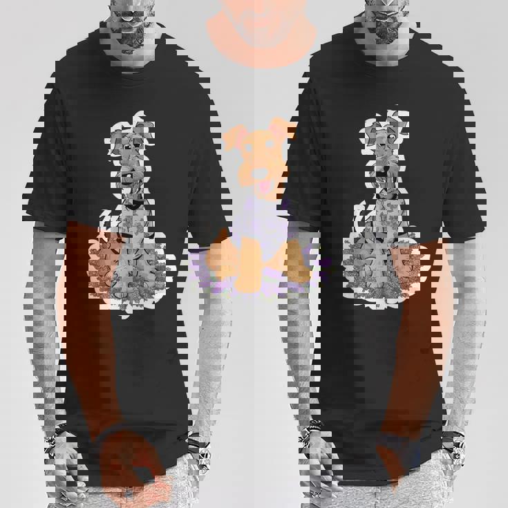 ライラックのエアデール テリア Tシャツ 面白い贈り物