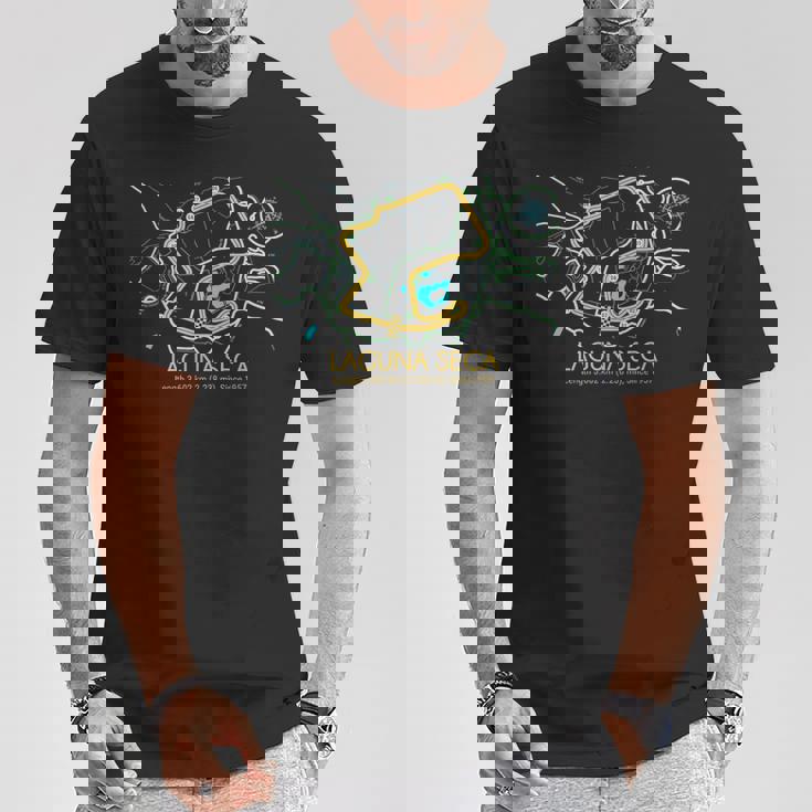 ラグナセカ サーキットマップデザイン Tシャツ 面白い贈り物