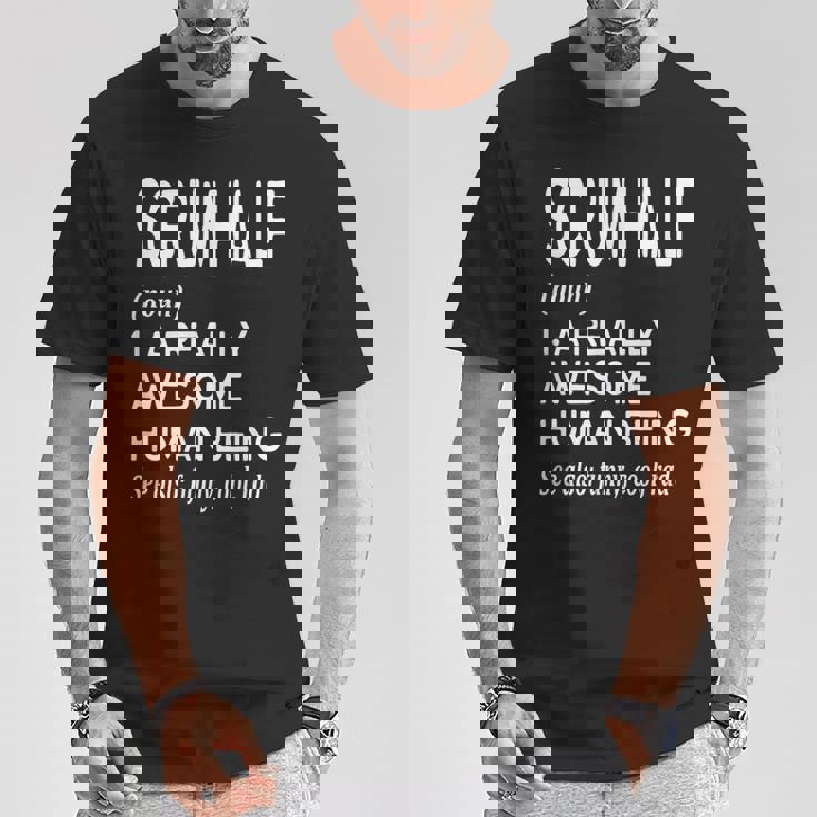 ラグビー選手の定義 面白い スクラムハーフ Tシャツ 面白い贈り物