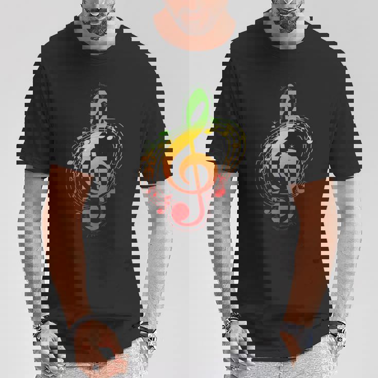 ラスタカラー音符、ジャマイカ風音楽、レゲエ Tシャツ 面白い贈り物