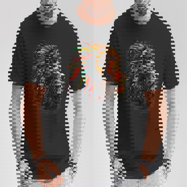 ラスタファリアン・ルーツ ギター ヒッピー ラスタ レゲエ ライオン ラスタファリ Tシャツ 面白い贈り物