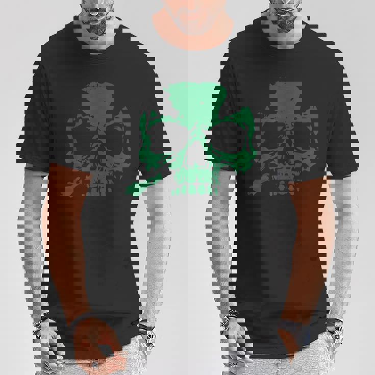 ラッキースカル クローバー Tシャツ 面白い贈り物