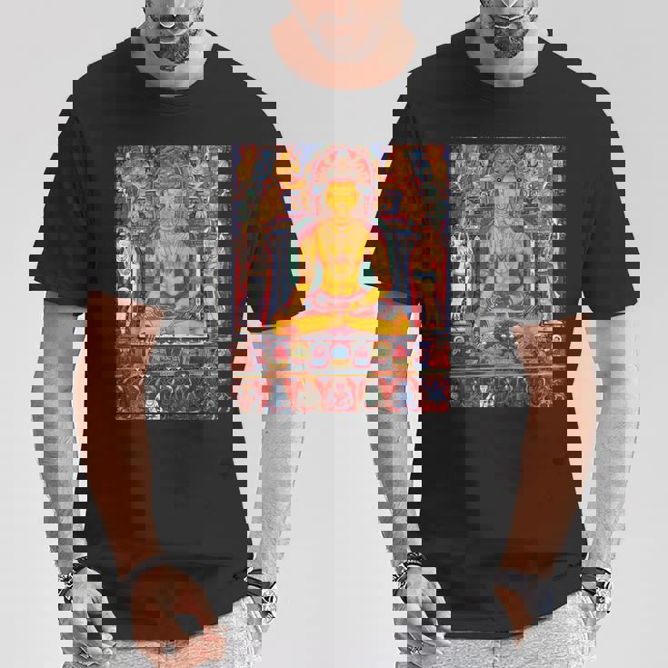 ラトナサンバヴァ チベット仏教 タンカ 曼荼羅 仏教 Tシャツ 面白い贈り物