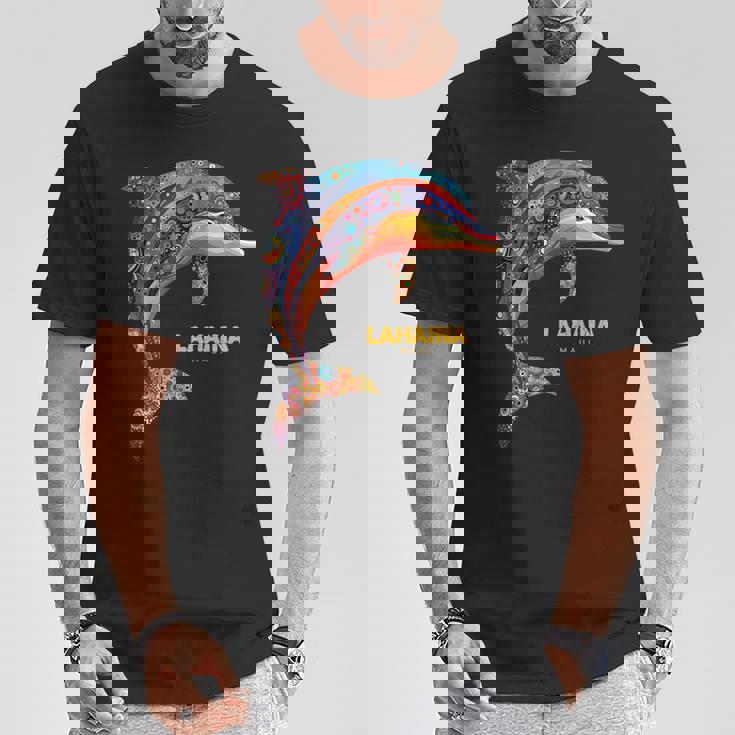 ラハイナ マウイ ハワイ ティー ハワイアン ダイビング バケーション イルカ Tシャツ 面白い贈り物