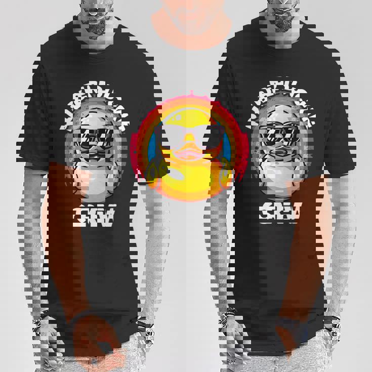 ラバーダッキークルーアイラブダックスラバーズファニーラバーダック Tシャツ 面白い贈り物