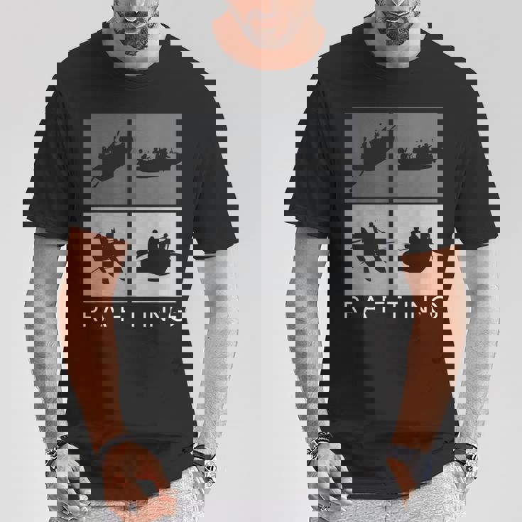 ラフティング シルエット 川 ラフト アウトドア ラフティング スポーツ Tシャツ 面白い贈り物