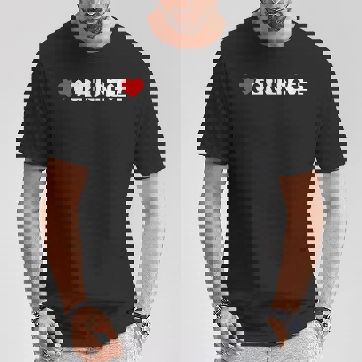 ラブグランジ-ハート Tシャツ 面白い贈り物