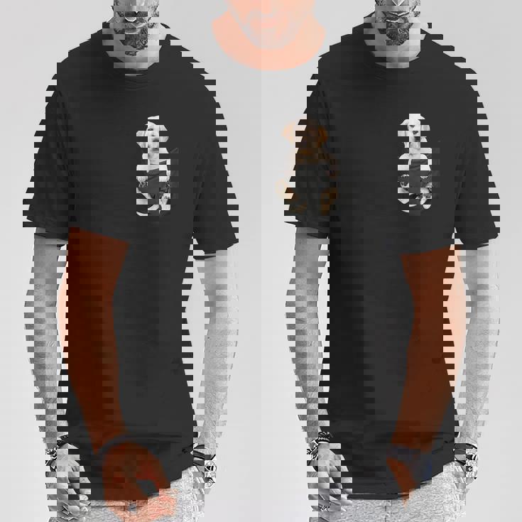 ラブラドール愛好家のためのポケットに入った面白いラブラドールレトリーバー Tシャツ 面白い贈り物