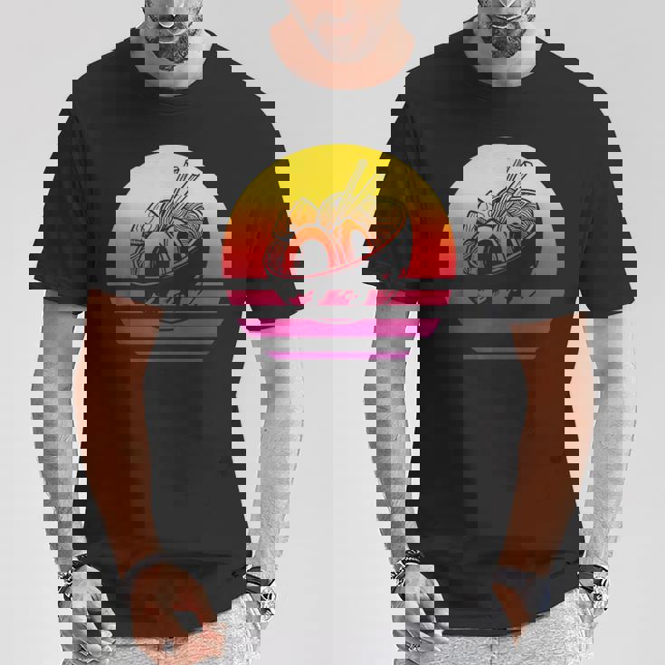 ラーメン レトロスタイル ビンテージ Tシャツ 面白い贈り物