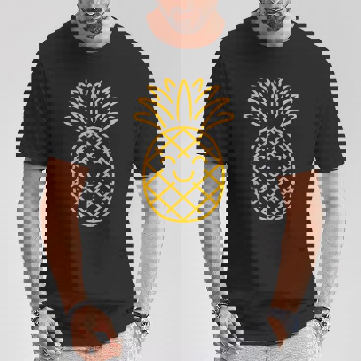 リトル パイナップル フルーツ 面白くてかわいいミニマリストのシンプルなパイナップル Tシャツ 面白い贈り物