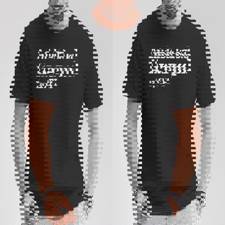 リバプールスタジアムの住所 Tシャツ 面白い贈り物