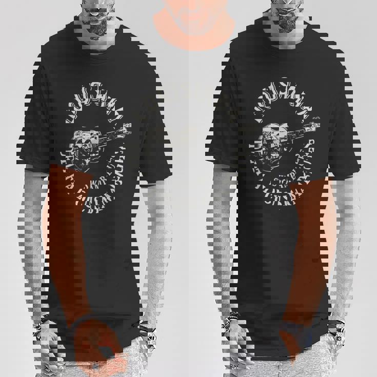 ルイジアナ スワンプ ブルースアメリカンギター 音楽 ビンテージ Tシャツ 面白い贈り物