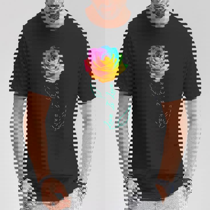 レインボー ローズ Lgbtq 花 Tシャツ 面白い贈り物