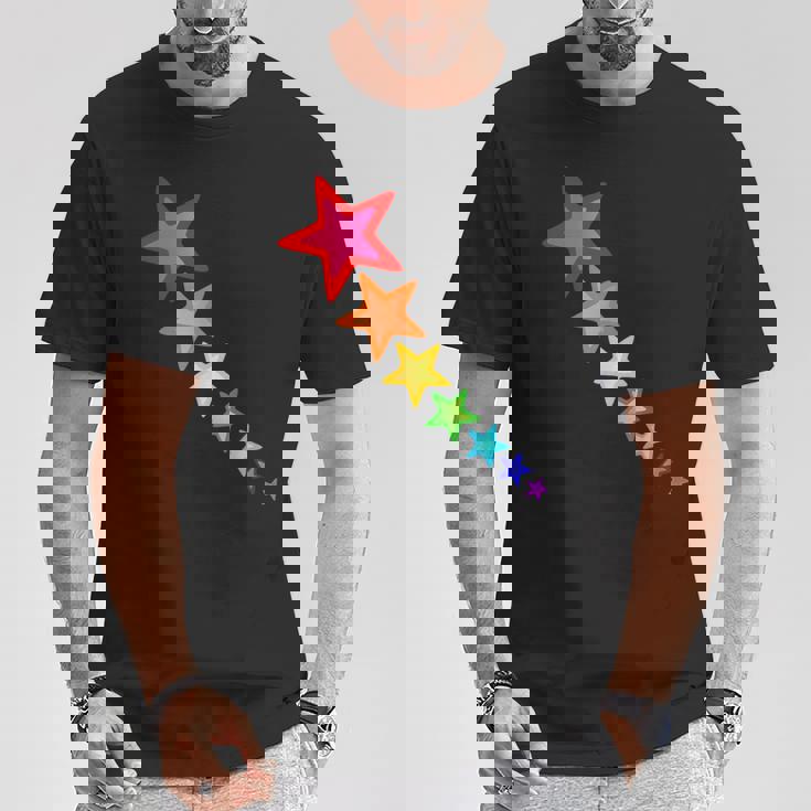 レインボーカラーの星。 Tシャツ 面白い贈り物