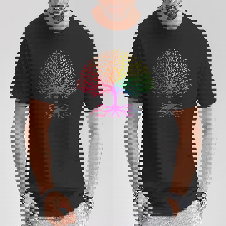 レインボーフラッグ ツリー・オブ・ライフ Lgbt ゲイ・プライド月間 Lgbtqアライ Tシャツ 面白い贈り物