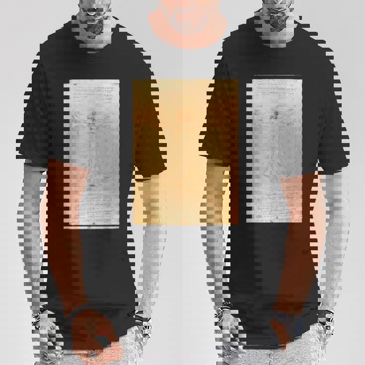 レオナルド・ダ・ヴィンチのウィトルウィウス人 Tシャツ 面白い贈り物