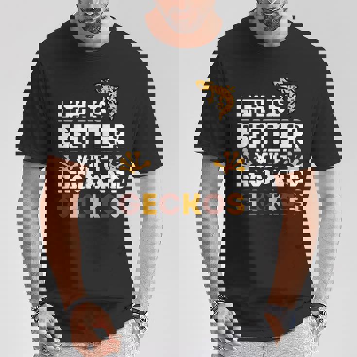 レオパード・ゲッコー愛好家 レオパード・ゲッコーと一緒なら人生はもっと楽しくなる Tシャツ 面白い贈り物