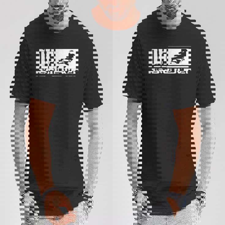 レスキューダイバー ヴィンテージ ダメージ加工 スキューバダイビング ダイバー Tシャツ 面白い贈り物