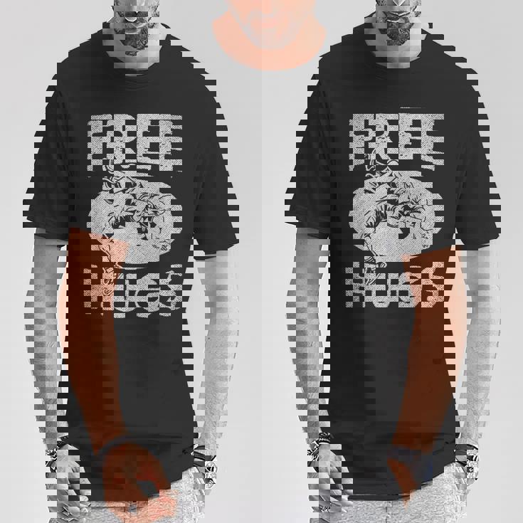 レスリングシャツ 面白いフリーハグレスリング Tシャツ 面白い贈り物