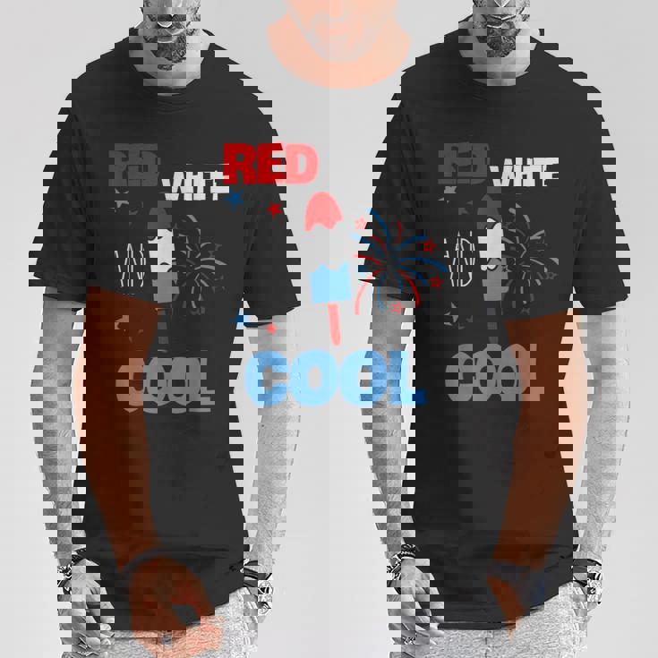 レッド ホワイト クールなアメリカ国旗 アイスキャンディー 面白い 7月4日 Tシャツ 面白い贈り物