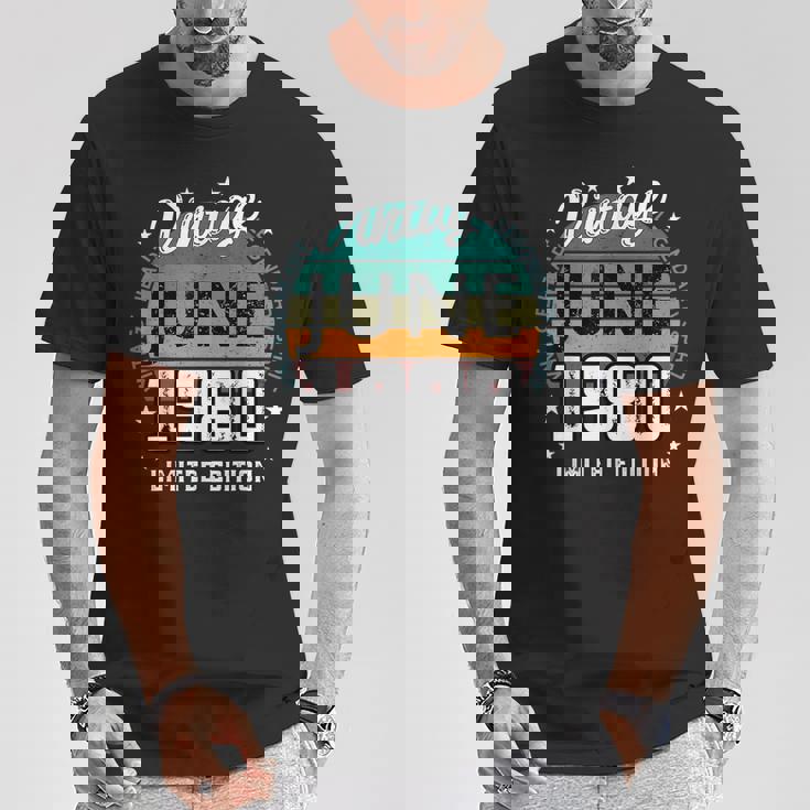 レトロ 45歳 ヴィンテージ 1980年6月 45歳の誕生日 男性 女性 Tシャツ 面白い贈り物