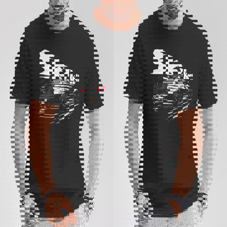 レトロ Jdm 日本語 ドリフト レーシング チューニング カー レジェンド スカイラインr34 Tシャツ 面白い贈り物