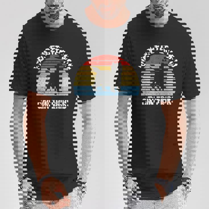 レトロ ケアンテリア 犬 Tシャツ 面白い贈り物