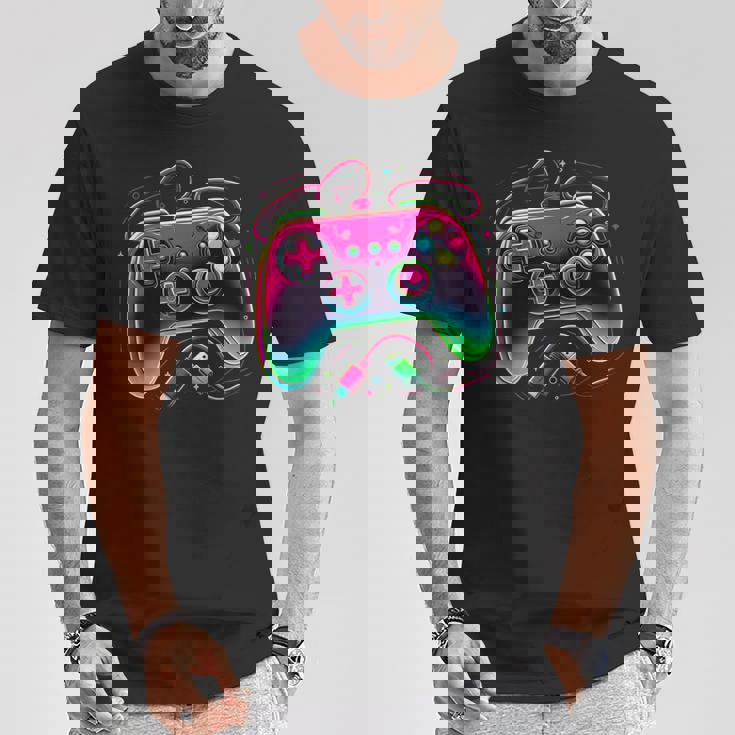 レトロ ゲーミング コントローラー ゲーマー ビデオ ゲーム コントローラー Tシャツ 面白い贈り物