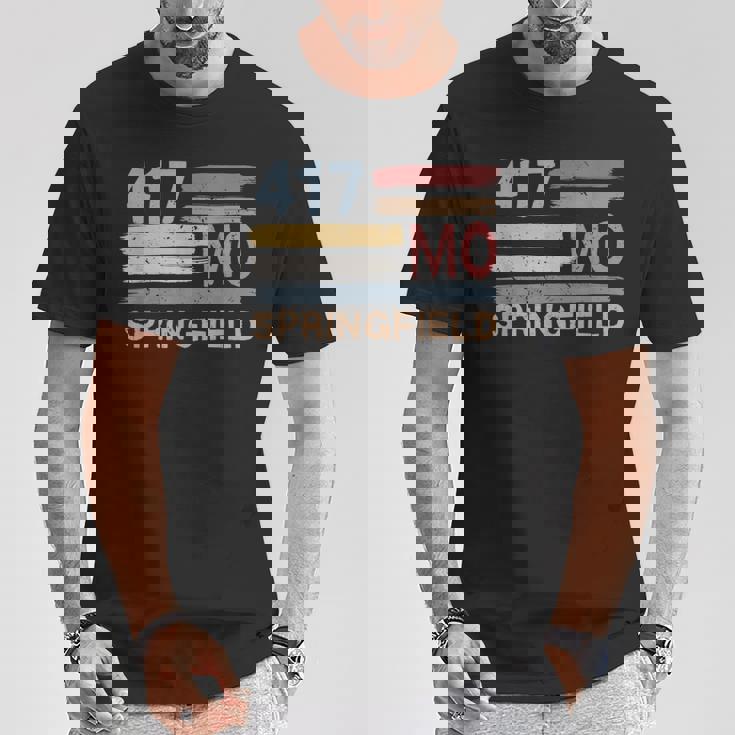 レトロ スプリングフィールド エリアコード 417 ミズーリ州 Tシャツ 面白い贈り物