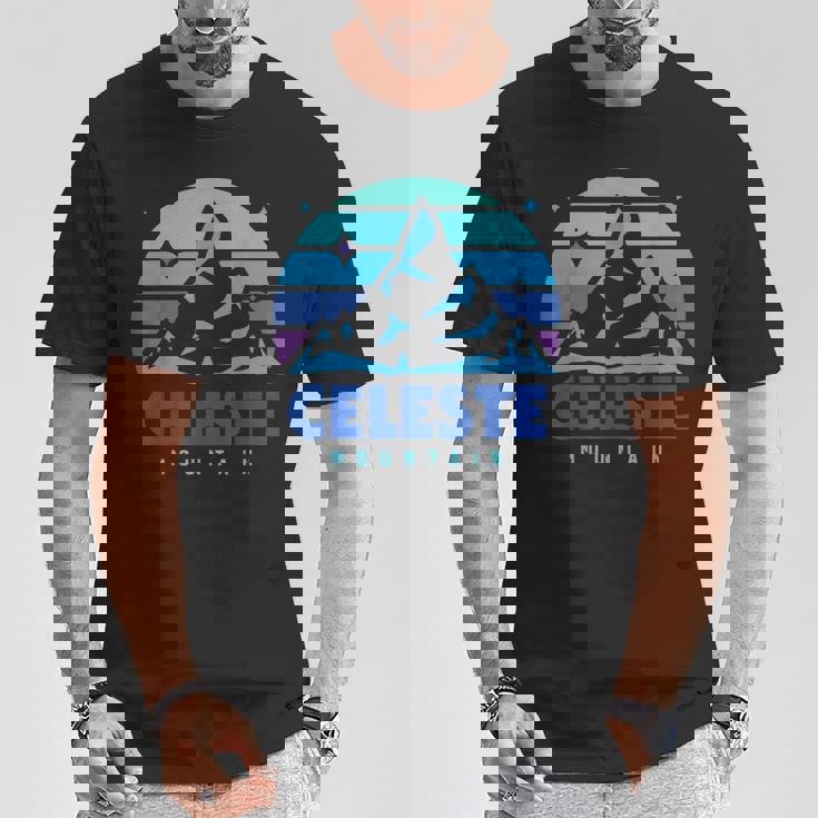 レトロ セレステ ヴィンテージデザイン 山遊び ビデオゲーム Tシャツ 面白い贈り物