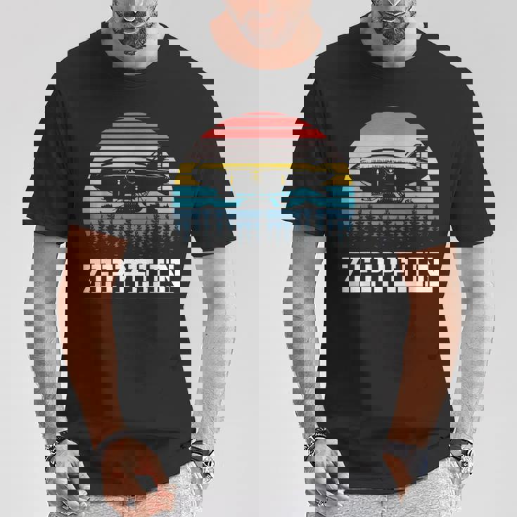 レトロ ツェッペリン 70年代 80年代 飛行船 ツェッペリン ツェップリン Tシャツ 面白い贈り物